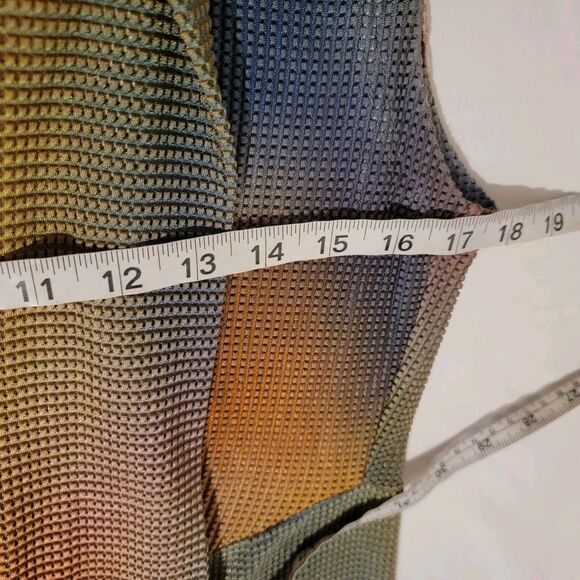 Anea A Womens Waterfall Cardigan Sweater Vest Small Mesh Rainbow Hippie Boho - Picture 7 of 8